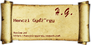 Henczi György névjegykártya