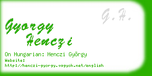 gyorgy henczi business card